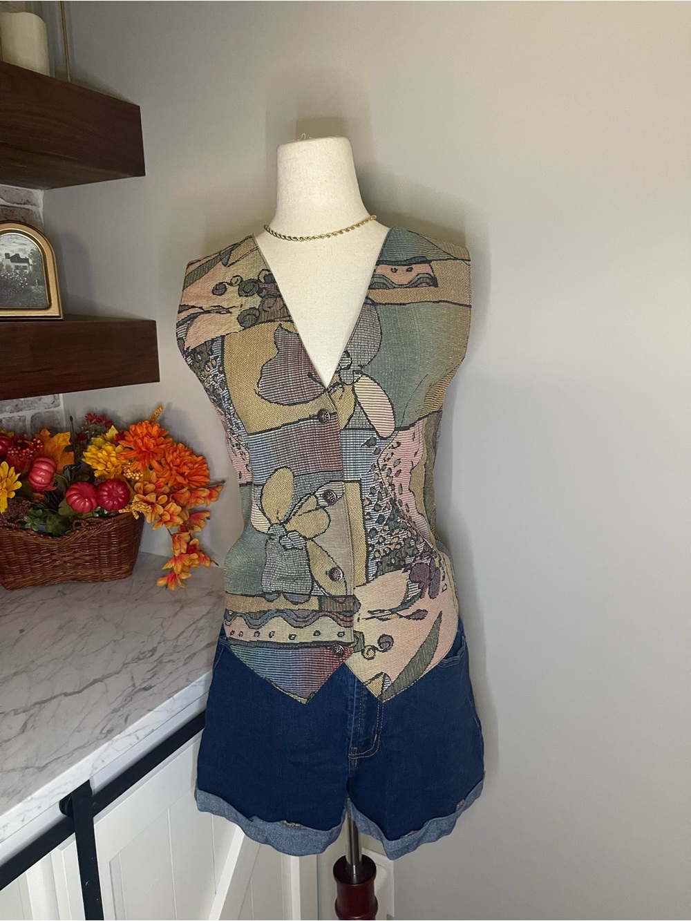 Vintage Private Eye Tapestry Vest